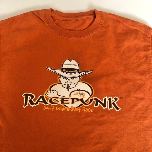 Racepunk MEDIUM Burnt Orange Warning Smoking Your Asses Racing Graphic Tee Shirt - Picture 2 of 4